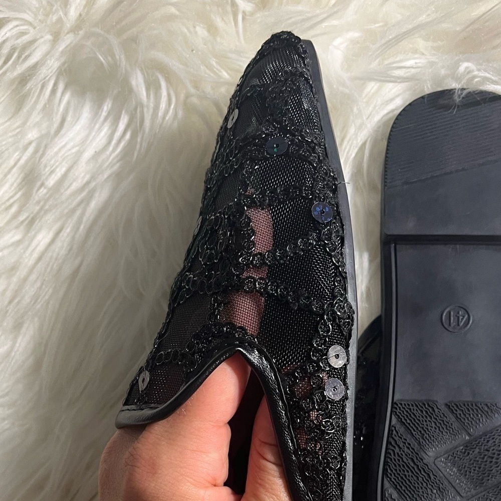 Elegant Black Sequin Mules - Picture 6 of 6